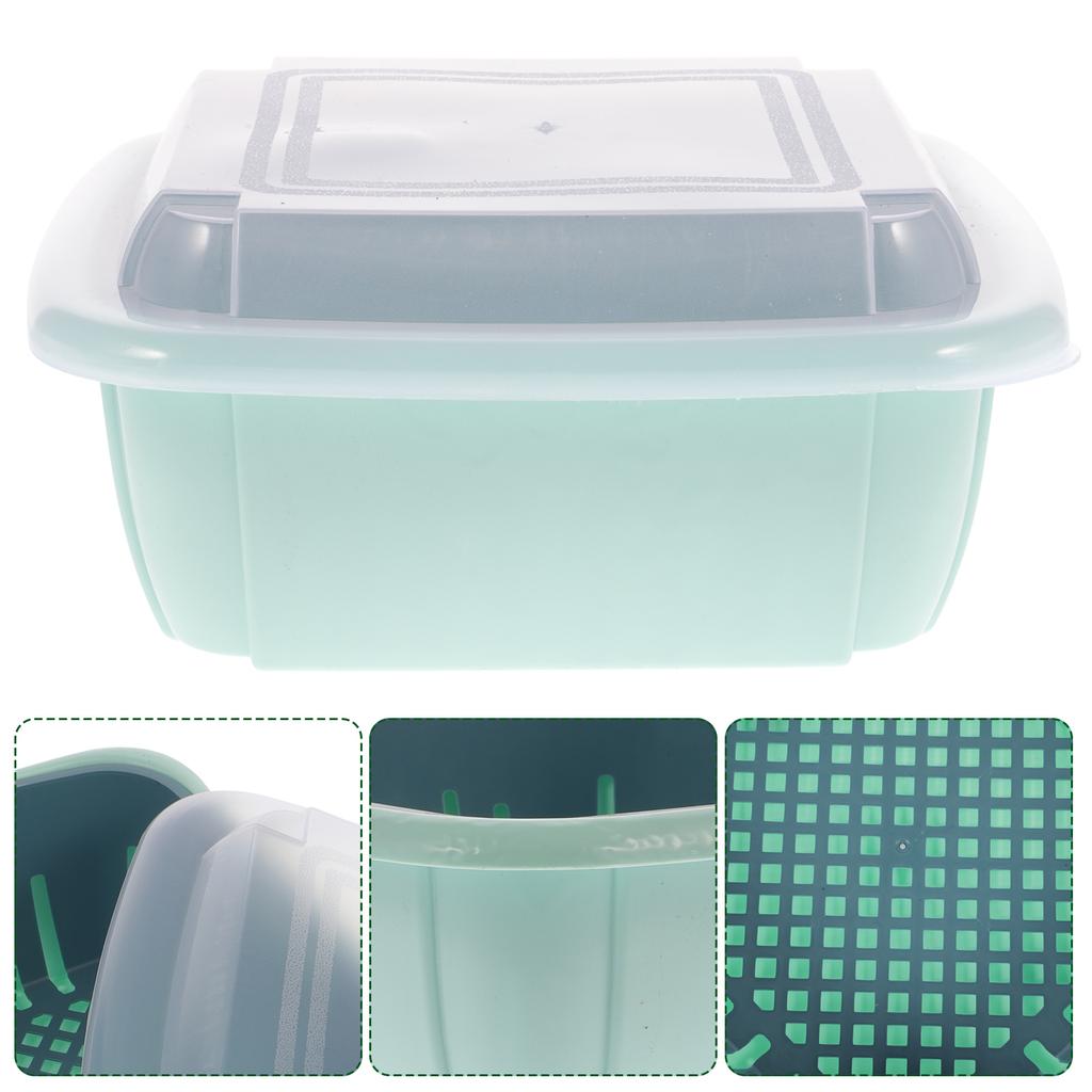 Lebensmittelbehälter Abtropfkorb Multifunktionale Gemüseschüssel Kunststoff Waschen Geschenk Obstwaschen Weiß Doppelschichtig