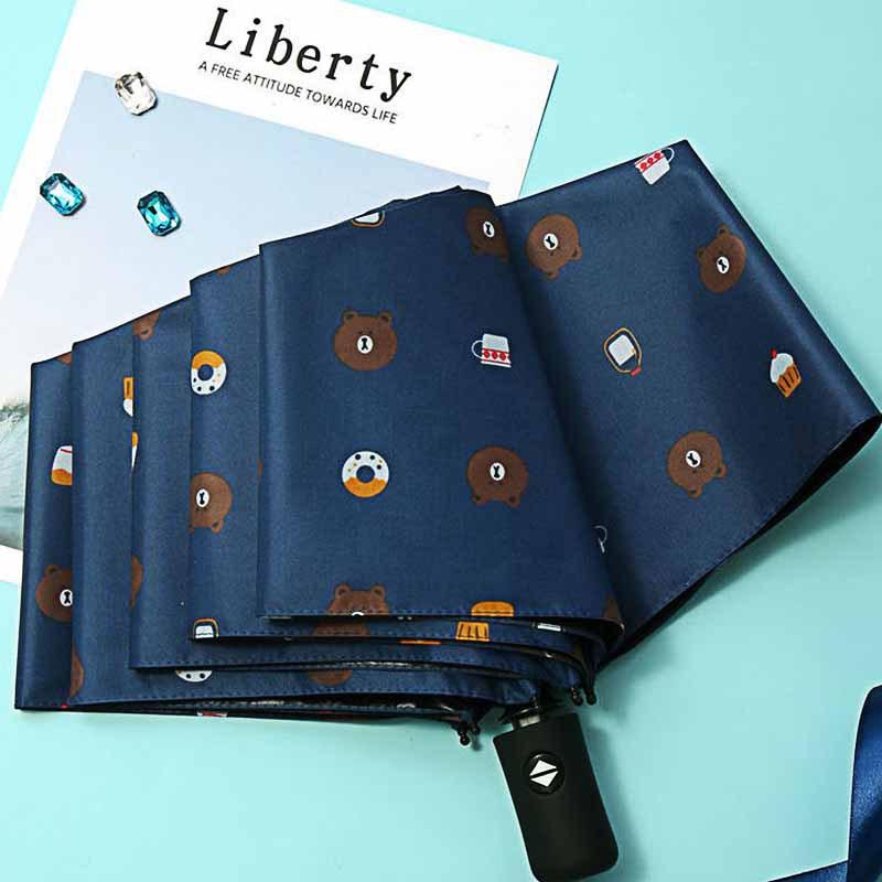 

Полностью автоматический складной зонт, черное пальто, утолщенный солнцезащитный крем, детский зонт от солнца и дождя, индивидуальный подарок, рекламный зонт Gogo