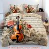 Violin Score Rose 3D Printed Bedding Set Pillowcase Classical Music Art Retro Style Quilt Cover Home Textiles Duvet Cover Set