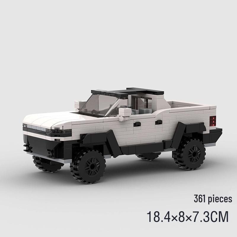 MOC-Compatible Off-road EV Pickup Truck Building Blocks Toy
