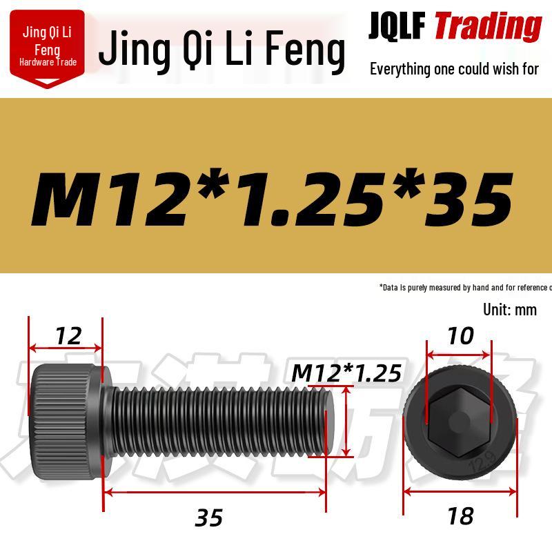 High-Strength Black Hex Socket Head Cap Screw, M8-M48, Fine Thread, Full Thread, Fine Pitch