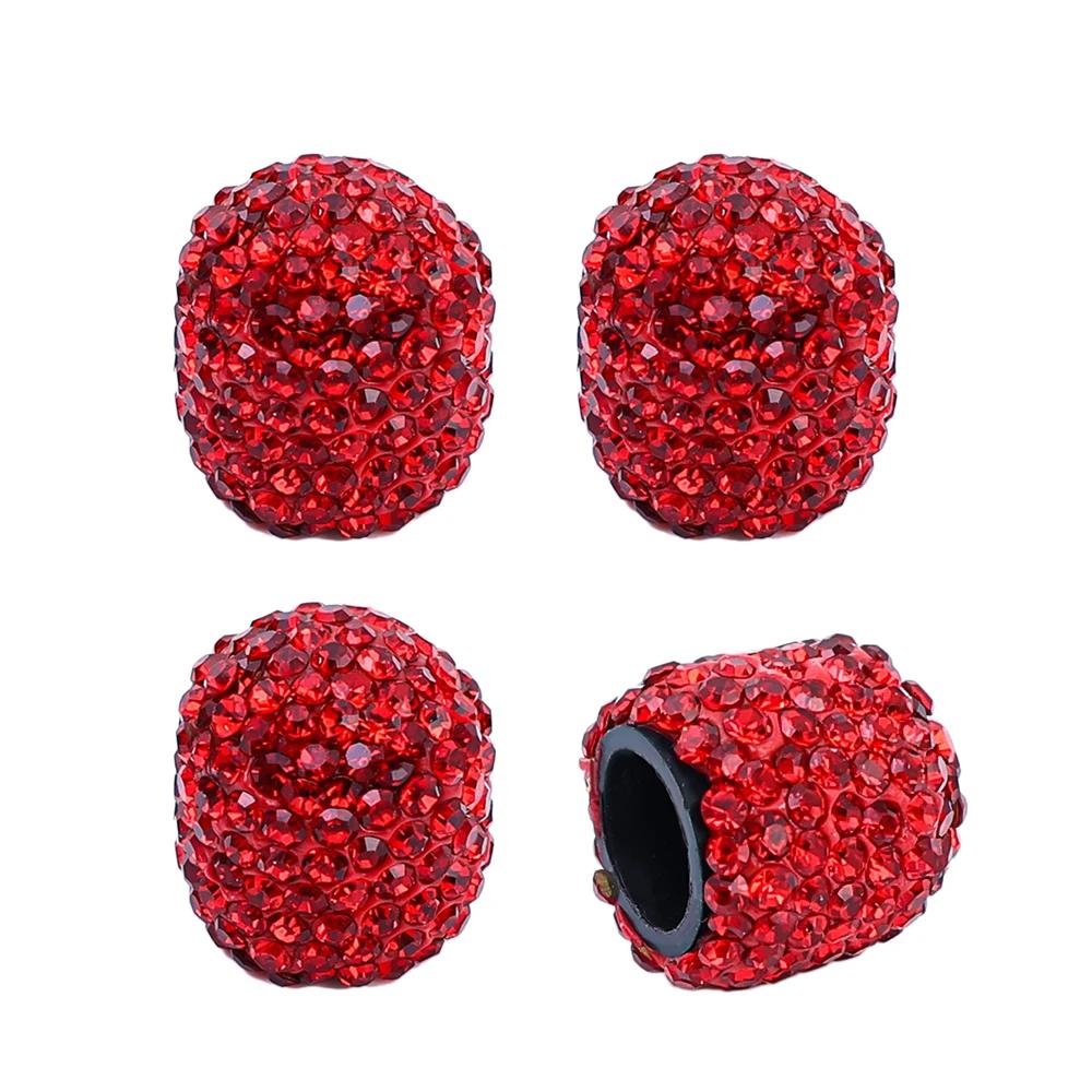 

4 шт. Водяная дрель блестящие колпачки вентилей шин сердечник вентиля шины с алмазной инкрустацией колеса шины и детали автомобильные аксессуары красный
