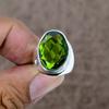 Peridot Genstone Handmade 925 Sterling Silver Jewelry Ring Size 6 KKG-534