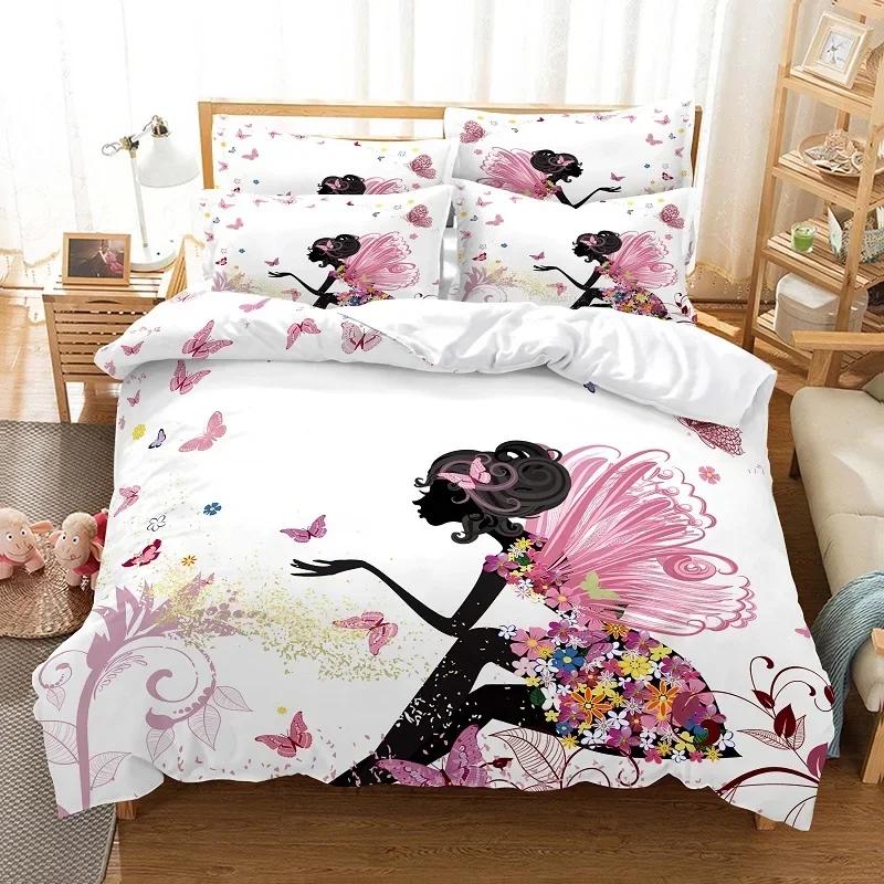 Luxury New 3D Print Cartoon Children Bedding Set Unicorn Duvet Cover Set Full Twin For Kids Girls Room Decor Cute Fashion Design