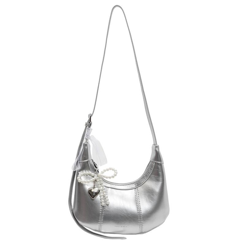 Popular Wholesale Fashion Simple Oil Wax Skin Niche Solid Color Dumpling Bag Temperament Commuting To Work Versatile Messenger Women's Bag