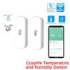 1-4PCS Tuya Zigbee/Cozylife WiFi Temperature Humidity Sensor Real-Time Remote Monitoring App Voice Alerts Alexa Google Assistant