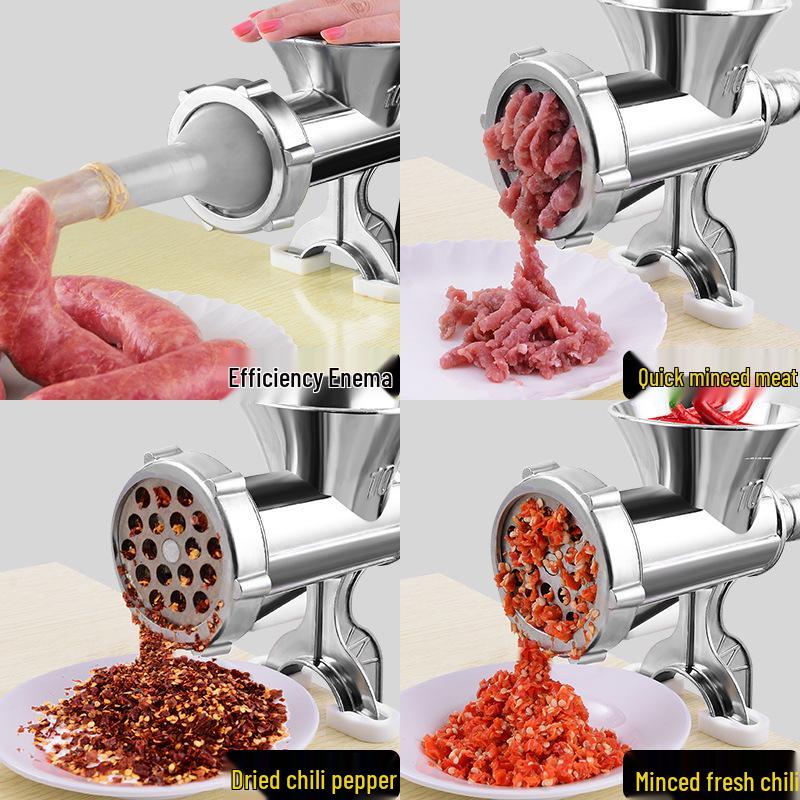 Großer Multifunktions-Fleisch- und Knoblauchwolf mit Wurstfüller und Chili-Hacker