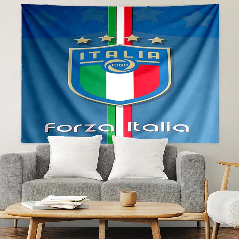 1PC Italy Football Crest Tapestry, Unique Design Tapestry, Suitable for Bedroom,Livingroom, Playroom,Heartwarming Holiday Gifts
