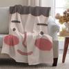 Blanket Simple Illustration Throw Super Cosy Plush Living Room Face Sofa Abstract Couch Childish Birthday Gifts