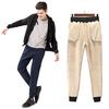 Men's Lamb Velvet Zipper Sweatpants Plus Velvet Thickened Sports Casual Pants Middle-aged Men's Pants Straight Trousers, Leggings