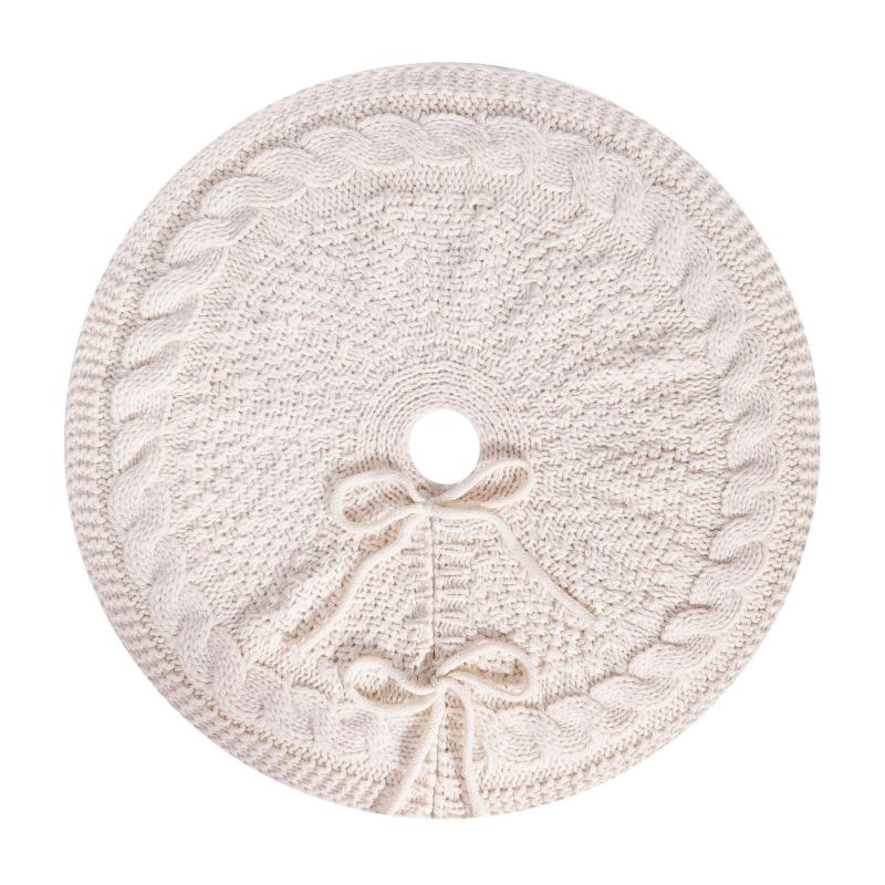 

М яка В язана Тканина Різдвяна Спідниця для Ялинки Швидка Установка Багатофункціональна Для Внутрішніх Фестивальних Прикрас білий