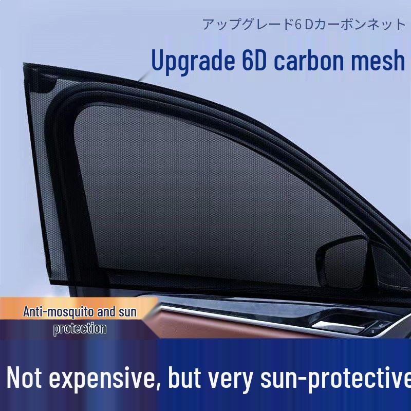 Universal Car Window Sunshade with Anti-Mosquito Screen and Heat Insulation
