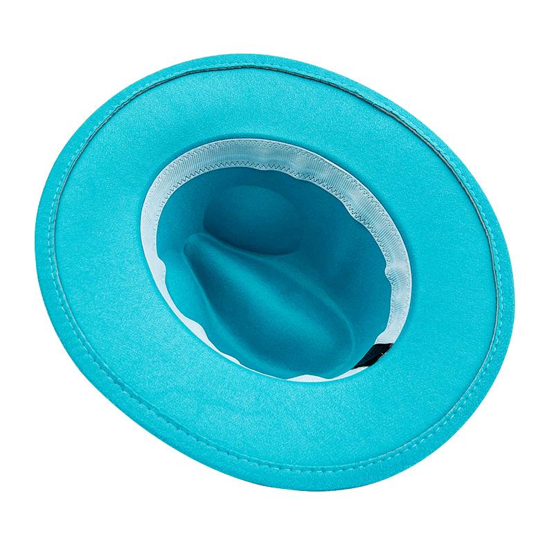 "Kapelusz jazzowy wełniany w stylu retro brytyjskim, 60 kolorów, z niestandardowym haftowanym logo"