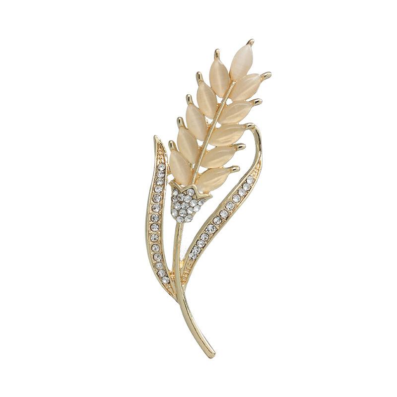 Brooch Women's Wholesale High-end Wheat Corsage Niche Design Sense Anti-light Pin Buckle Suit Fixed Clothing Accessories