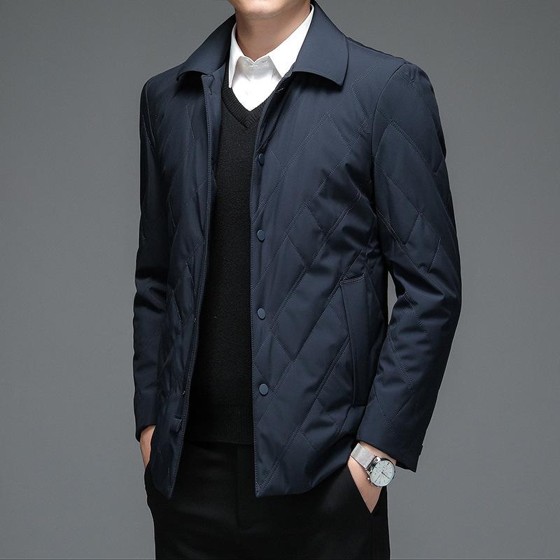 Wintermantel, Baumwollgefütterter Herrenmantel, Baumwollgefütterter Business-Reversmantel für Männer mittleren und älteren Alters, Herrenoberteil, Gefütterte Jacke, Papas Outfit