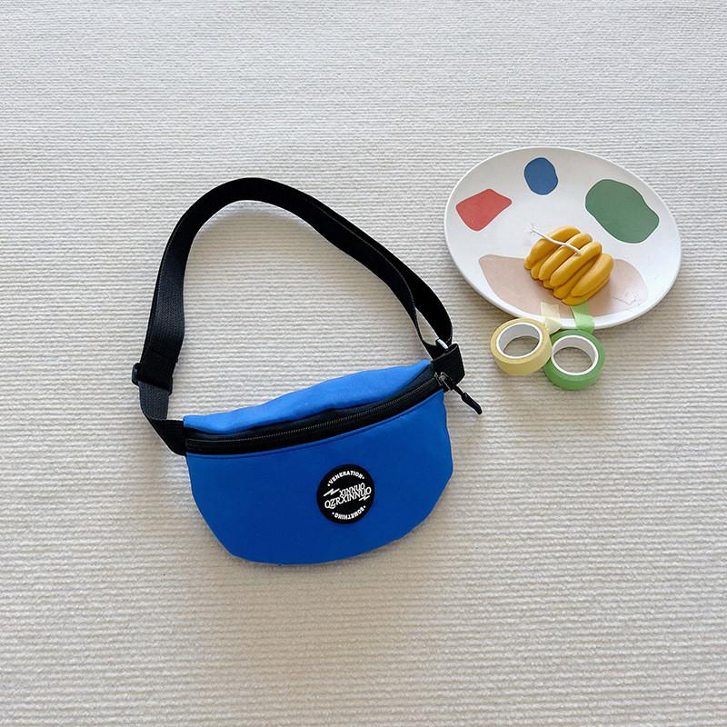 Children Nylon Stylish Waist Pack Simple Solid Color Letter Design For Boys And Girls
