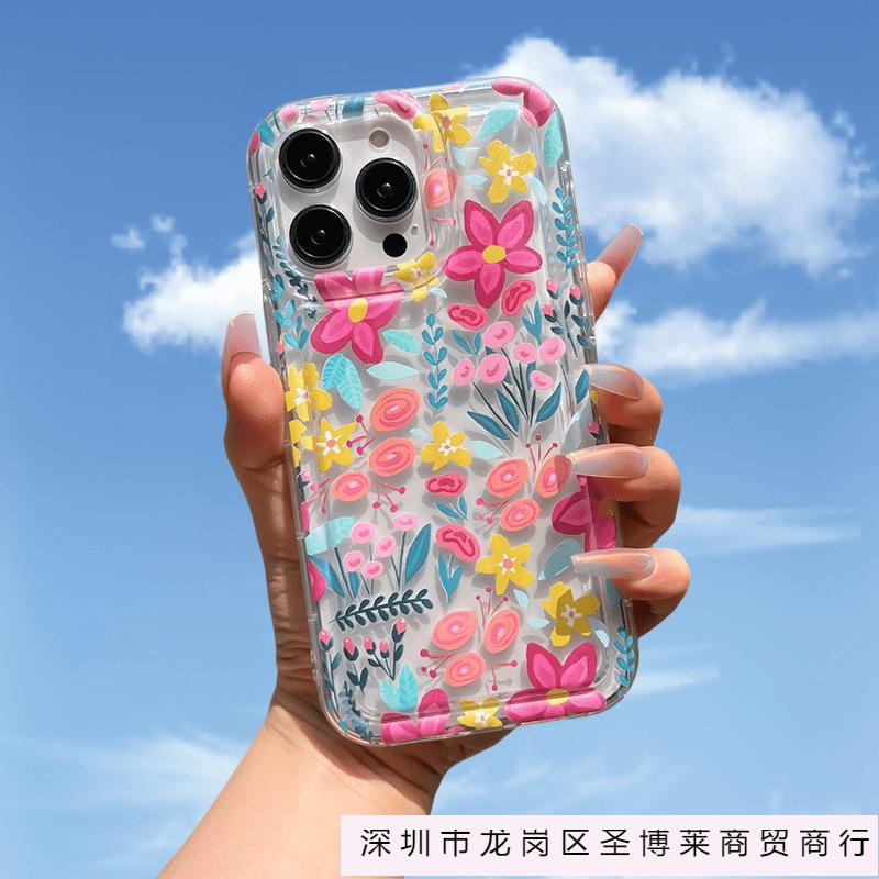 Japan and Korea fresh floral suitable for Apple 15promax mobile phone case iphone13/12pro transparent 11 soft 14