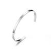 Unisex Simple Smooth Surface 4MM 6MM 8MM Titanium Steel Open Bracelet Laser Engraving Bracelet