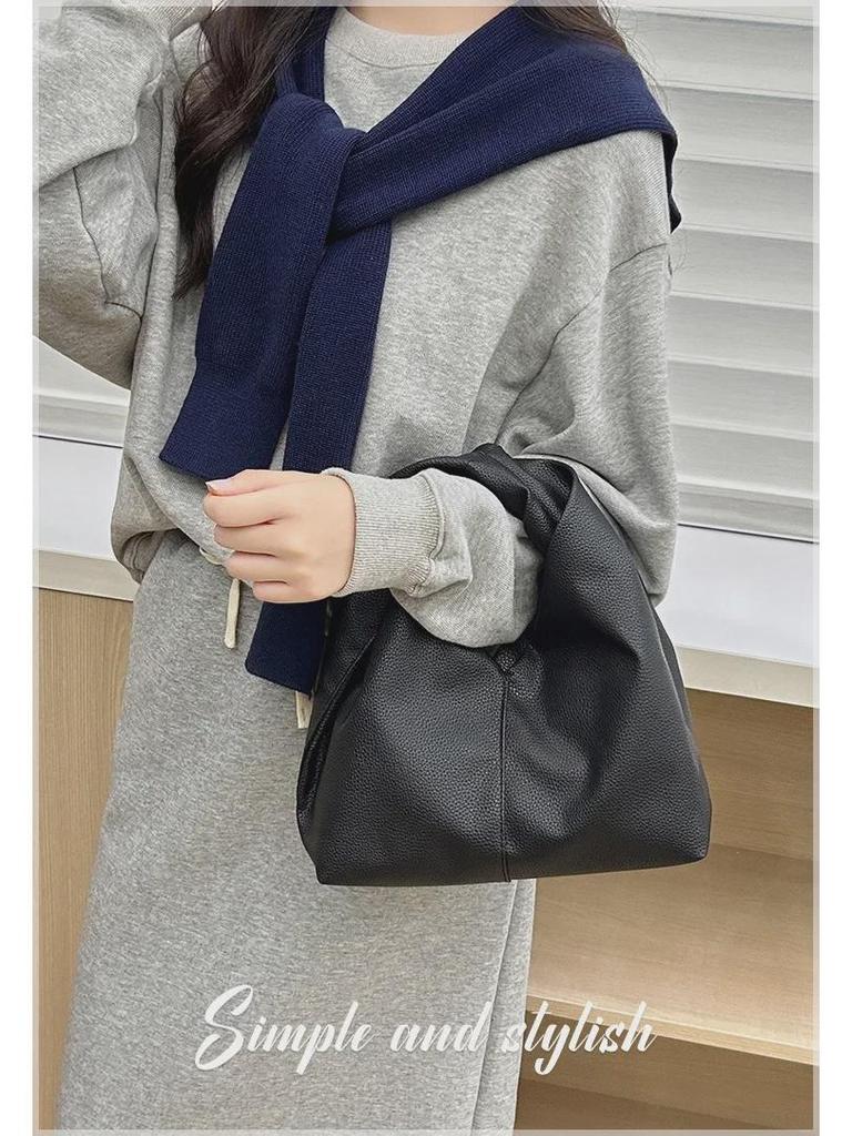 2024 High-End Pleated Croissant Handbag - Soft PU Shoulder Bag for Women