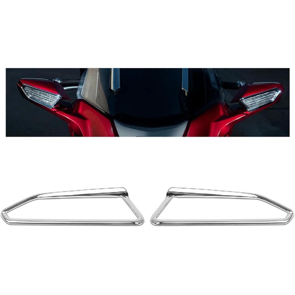 Rearview Side Mirror Surround Decorative Trim Chrome Accessories Replacement for Honda Goldwing 1800 GL1800 2018-2021 ABS Plastic Motorcycle Turn