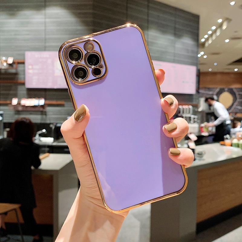 Candy Color 6D Electroplating Is Suitable for iPhone17ProMax Apple 16/15 Solid Color Fine Hole Silicone Mobile Phone Case X