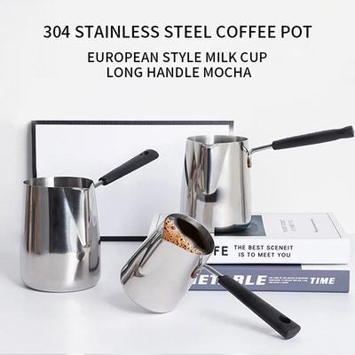 DIY Large-capacity Long-handled Melting Chocolate Pot, Metal Scented Wax Melting Coffee Ring Pitcher, Latte Milk Frothing Pot