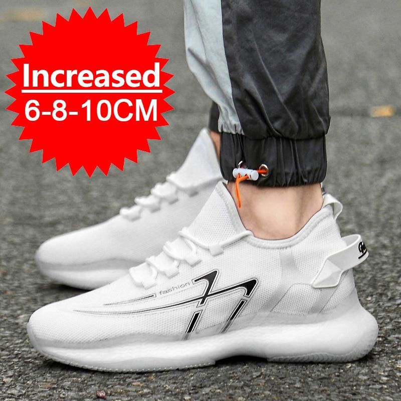 Fashion New Mesh Breathable Sneakers Men Elevator Shoes Height Increase Shoes For Men Insoles 6/8/10cm Sports Outdoor Heightening Shoes