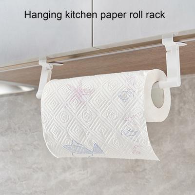 Paper Towel Holder Strong Load-bearing Punch Free Easy To Install Plastic Films Towel Hanging Storage