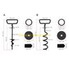 F26C Trapezoidal Thread Pet Stake Ground Anchors Heavy Duty Iron for Outdoor Use