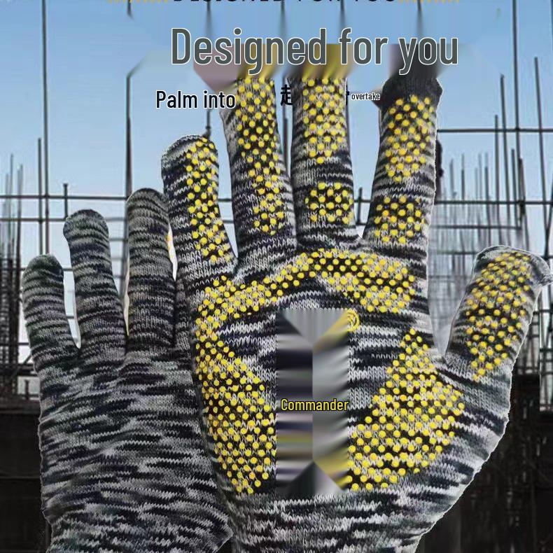 Touchscreen Gloves for Labor Protection: Wear-Resistant, Non-Slip, Thickened Cotton Yarn for Cycling and Construction Workers