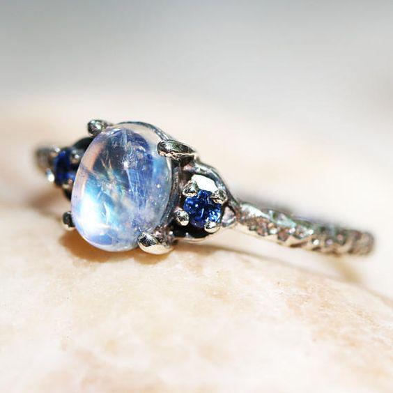 He Cheng Inlaid Moonstone White Ring - European & American Fashion Unisex Ring