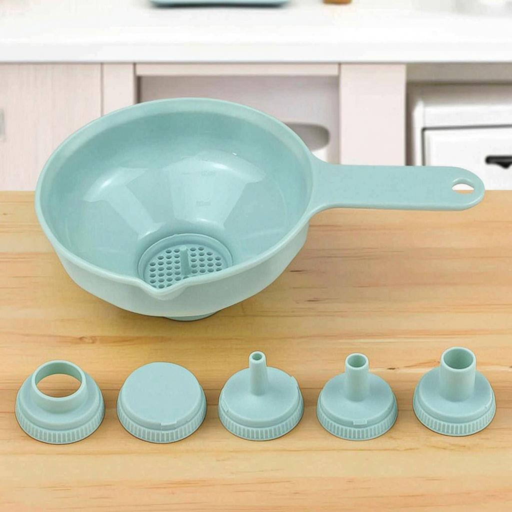 Kitchen Funnel Set Multi Function Versatile Cooking Funnels with Removable Filter Food Grade Liquid Remover for Liquids&Powders