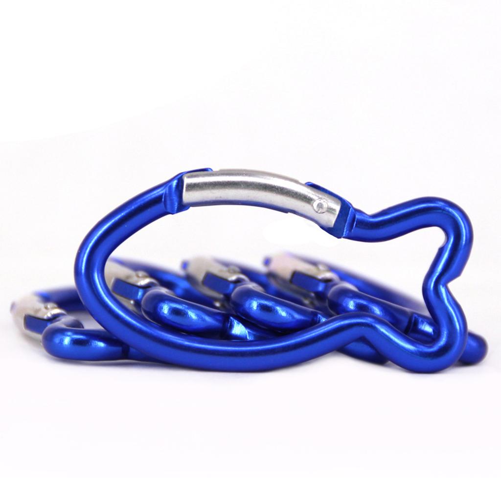 Outdoor Fischform Schnellverschluss Karabinerhaken Verriegelbarer Karabinerclip Schlüsselanhängerclip für Rucksack Camping Wandern Reisen