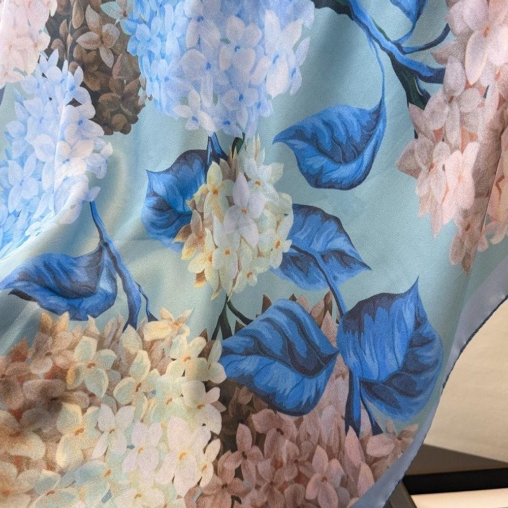 Floral Print Bandana Scarf Soft Neckerchief Scarf Fashion Hijab Scarf Women