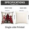 1/4Pcs Red Christmas Pillowcase Snowflake Bow Grid Christmas Tree Single Sided Printed Cushion Cover, Christmas Decorations