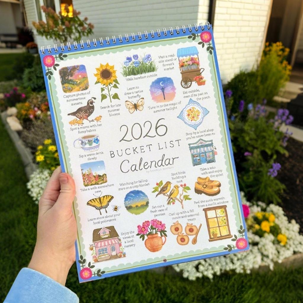 2026 Bucket List Calendar Notes Planning Colorful Wall Calendar Wish Calendar Wishes List Desktop Calendar Work Supplies
