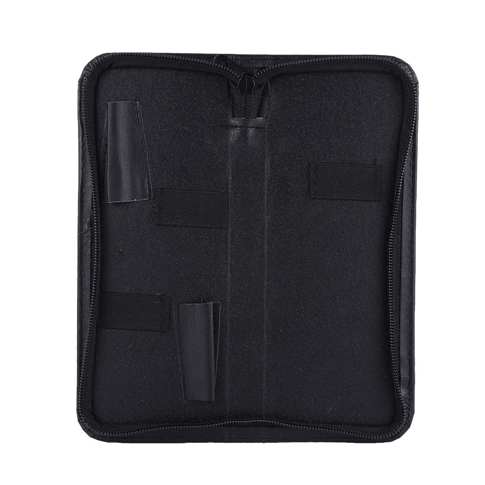 Professional PU Leather Zipper  2 Scissors Pouch Box Hairdressing Scissors Tool Bag