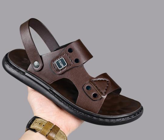 Sommer Modische Herren Gürtelschnalle Gartensandalen Atmungsaktiv Übergröße Strandschuhe Weiche Sohle Freizeit-Slipper