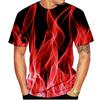 T-shirts Imprimé 3D Cool Flamme de Feu Homme Femme Hip Hop Manches Courtes T-Shirt Streetwear Oversize Harajuku Y2k T-shirts Haut Vêtements Enfant