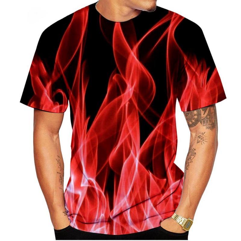 Summer Cool Fire Flame 3D Print T-Shirts Men Women Hip Hop Short Sleeve T Shirt Streetwear Oversized Harajuku Y2k Tees Top
