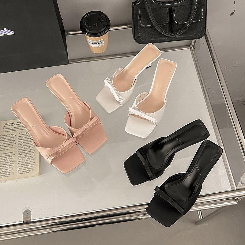 Summer Butterfly Bow Flat Sandals For Women With Rubber Sole For Casual Wear