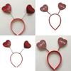 Valentines Day Headband Red Sequins Love Heart For Head Boppers Antenna Hair Hoop Holiday Festival Costume Party Props