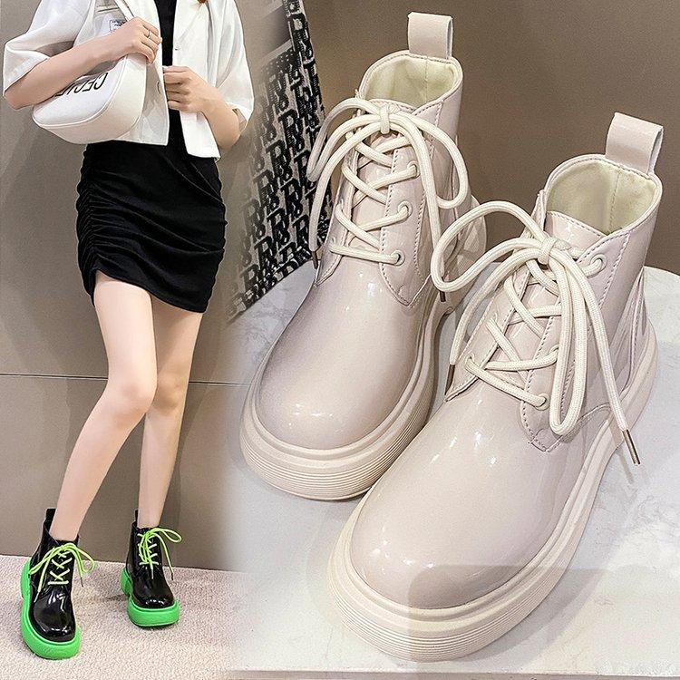 Fashion Botines Mujer 2024 Autumn Ladies Ankle Chelsea Boots Platform Lace Up Women's Short Boots hot Boots Non-slip Leather Boots