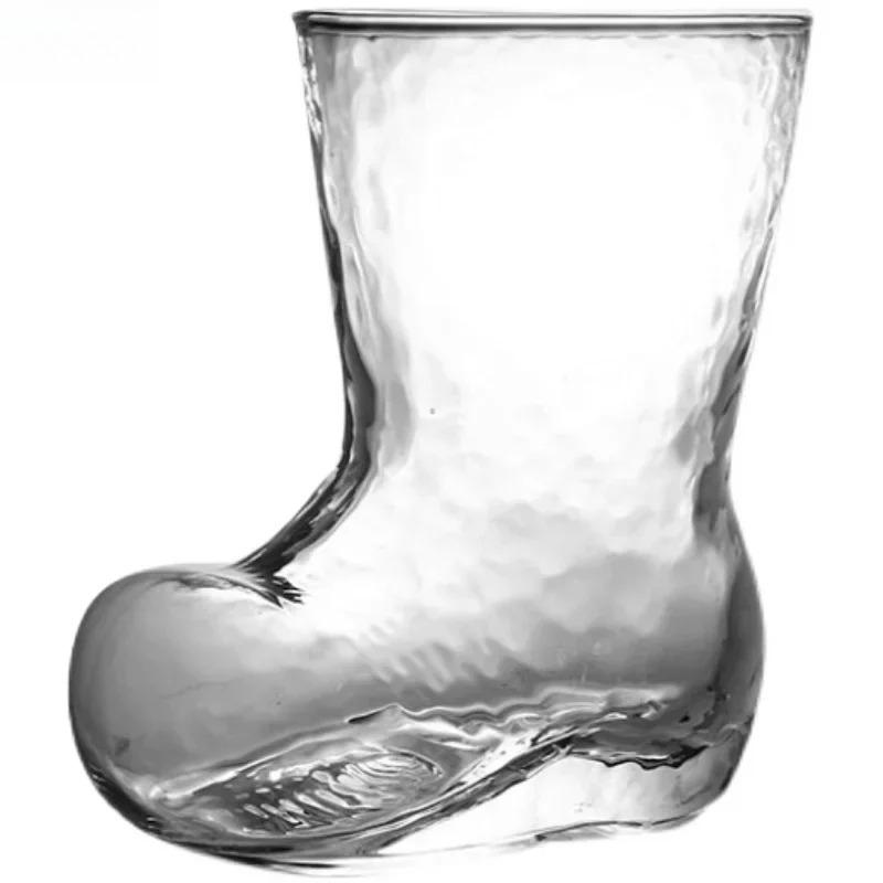 Boot Shape Glass Milk Tea Cup Simple Juice Drink Mug Home Drinkware Coffee Milk Cups Wine Glasses Water Bottles Breakfast Mugs