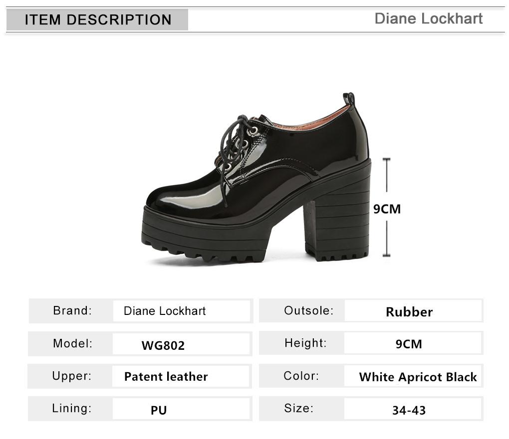 Fashion Classic Lace-up For Women Black White High Heels Short Boot Platform Euro Style Women's Shoes Autumn Spring Punk High Heels Shoe