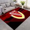 Tappeto Area con Stampa Sfondo Nuvola Rosso Scuro Stemma Club Energie Cottbus Tappetino Rettangolare Antiscivolo Decorazione Casa per Tifoso di Calcio