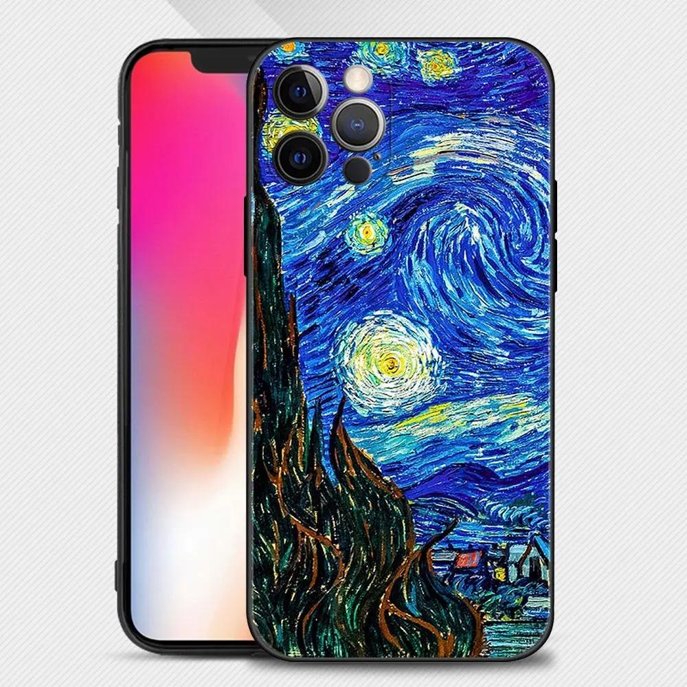 

Чехол для телефона «Звездная ночь» Ван Гога для iPhone 16 15 14 13 12 11 Pro Max XS X XR 7 8 SE iPhone 11 Pro Max