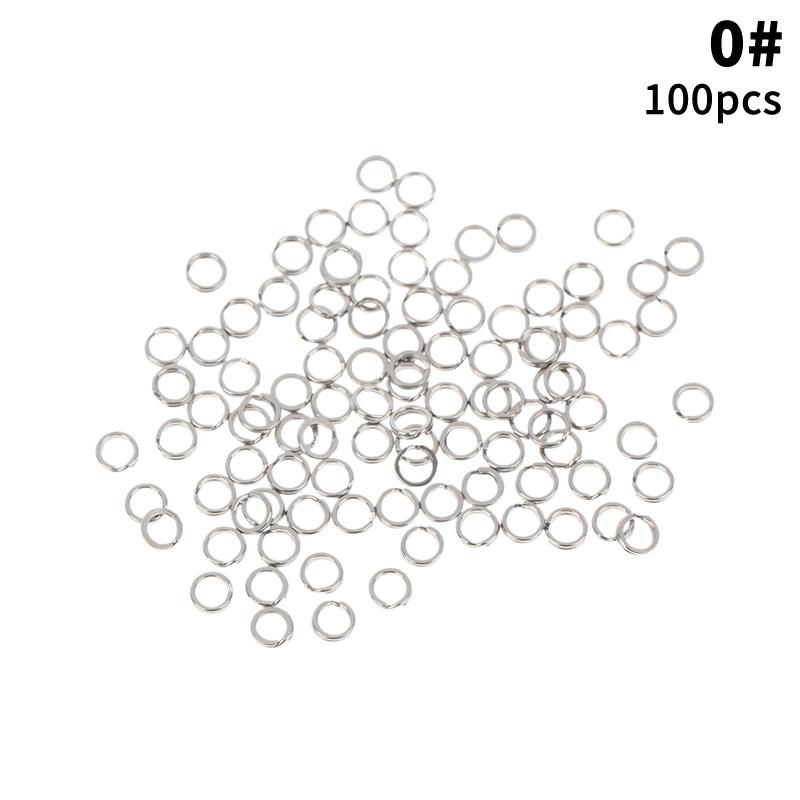 Fishing Split Rings 100Pcs Stainless Steel Lure Rings Saltwater Terminal Tackles Split Rings Fishing Connectors Snap Rings