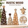 3 Pack Wooden Christmas Tree Ornaments, Snowflake and Star Shaped Tabletop Holiday Party Decor