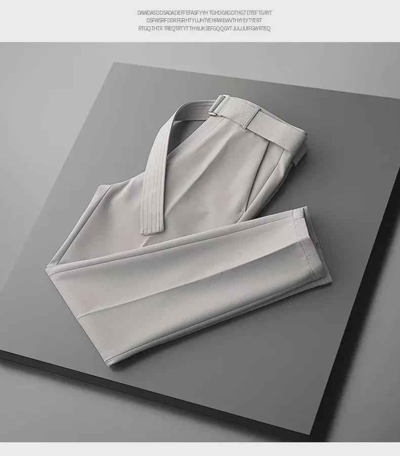 Men's Slim Fit Trendy Summer Drape Trousers - 2023 Nine Point Casual Suit Pants, Thin Section